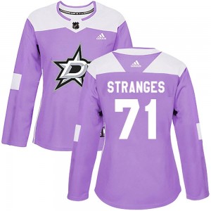 Women's Adidas Dallas Stars Antonio Stranges Purple Fights Cancer Practice Jersey - Authentic