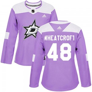 Women's Adidas Dallas Stars Chase Wheatcroft Purple Fights Cancer Practice Jersey - Authentic