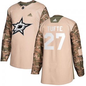 Youth Adidas Dallas Stars Riley Tufte Camo Veterans Day Practice Jersey - Authentic