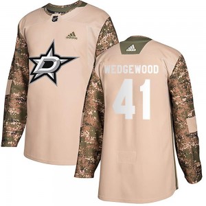 Men's Adidas Dallas Stars Scott Wedgewood Camo Veterans Day Practice Jersey - Authentic