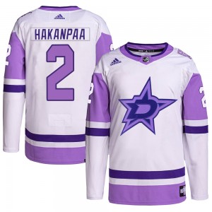 Men's Adidas Dallas Stars Jani Hakanpaa White/Purple Hockey Fights Cancer Primegreen Jersey - Authentic