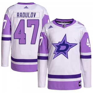 Men's Adidas Dallas Stars Alexander Radulov White/Purple Hockey Fights Cancer Primegreen Jersey - Authentic