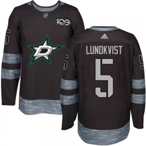 Youth Dallas Stars Nils Lundkvist Black 1917-2017 100th Anniversary Jersey - Authentic