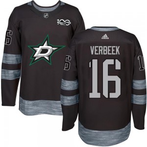 Youth Dallas Stars Pat Verbeek Black 1917-2017 100th Anniversary Jersey - Authentic
