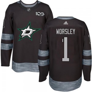Youth Dallas Stars Gump Worsley Black 1917-2017 100th Anniversary Jersey - Authentic