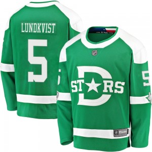 Youth Fanatics Branded Dallas Stars Nils Lundkvist Green 2020 Winter Classic Player Jersey - Breakaway
