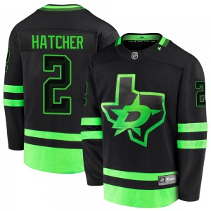 Men's Fanatics Branded Dallas Stars Derian Hatcher Black Breakaway 2020/21 Alternate Jersey - Premier