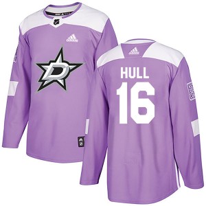 Youth Adidas Dallas Stars Brett Hull Purple Fights Cancer Practice Jersey - Authentic