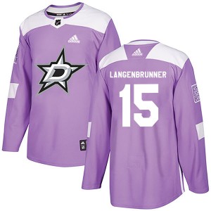 Youth Adidas Dallas Stars Jamie Langenbrunner Purple Fights Cancer Practice Jersey - Authentic