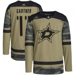 Youth Adidas Dallas Stars Mike Gartner Camo Military Appreciation Practice Jersey - Authentic