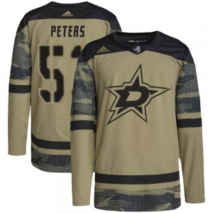 Youth Adidas Dallas Stars Alexander Peters Camo Military Appreciation Practice Jersey - Authentic