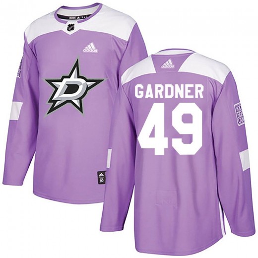 Youth Adidas Dallas Stars Rhett Gardner Purple Fights Cancer Practice Jersey - Authentic