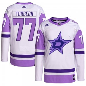Youth Adidas Dallas Stars Pierre Turgeon White/Purple Hockey Fights Cancer Primegreen Jersey - Authentic